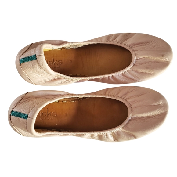 TIEKS By Gavrieli Light Pink Blush Leather Slip-On Classic Ballet Flat Slipper 9 - Picture 6 of 11